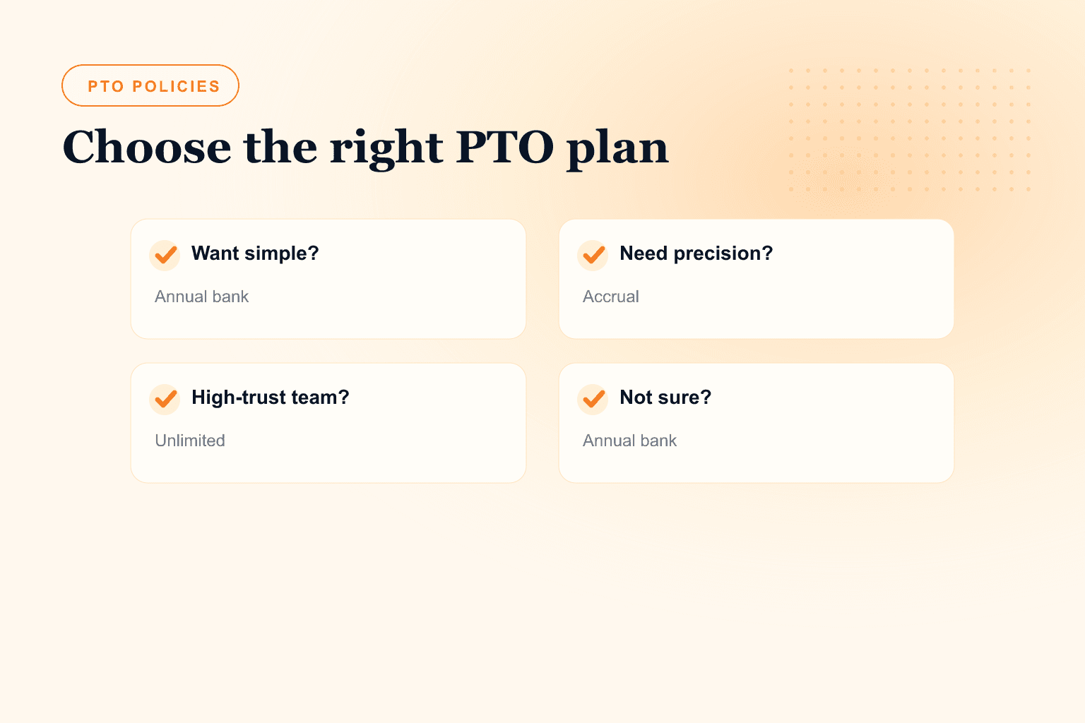 Decision matrix for choosing a PTO plan for a small business