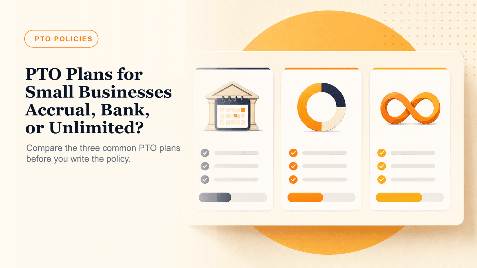 PTO plans for small businesses compared as accrual bank and unlimited cards