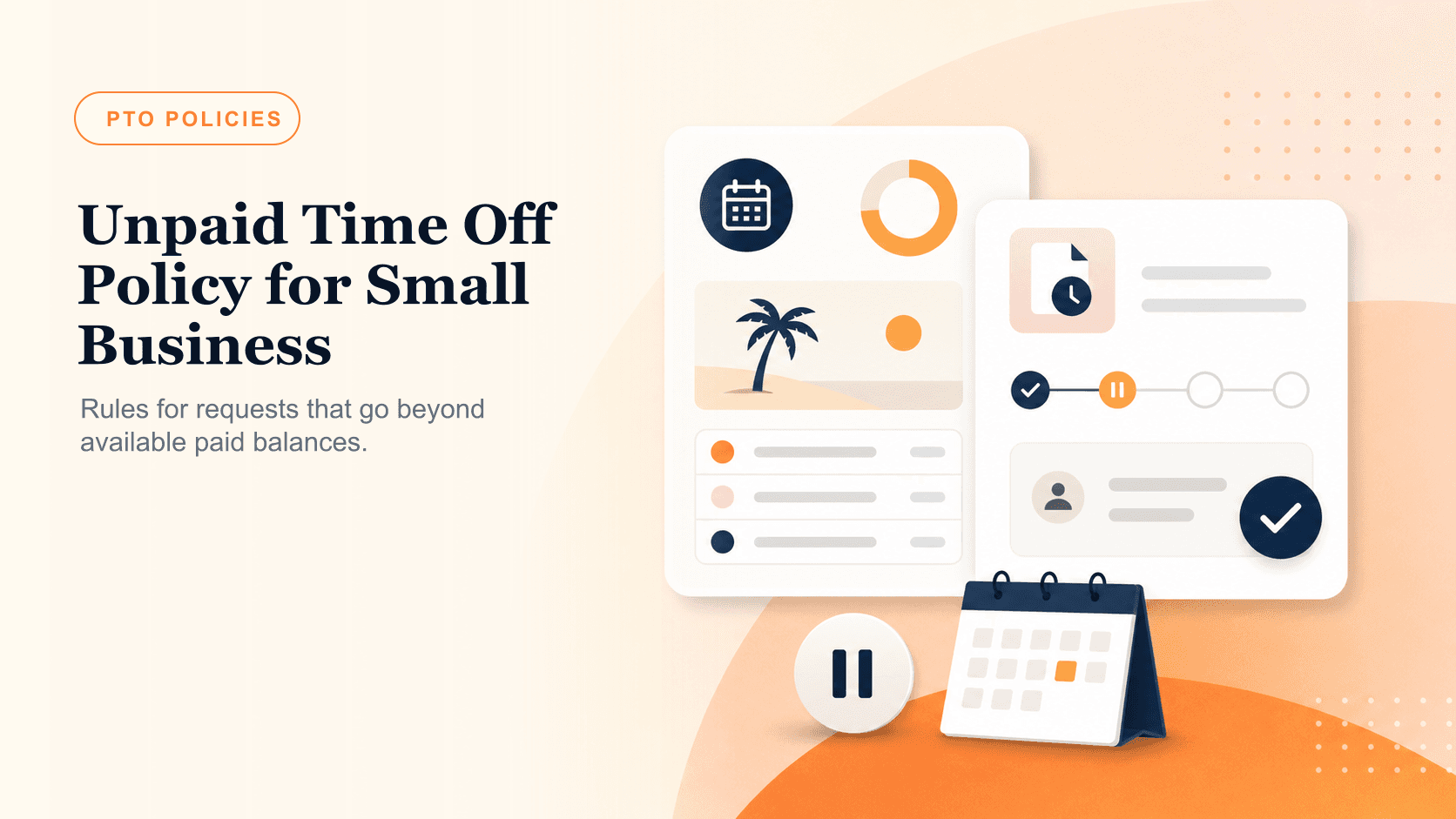 Unpaid time off policy approval cards for small business