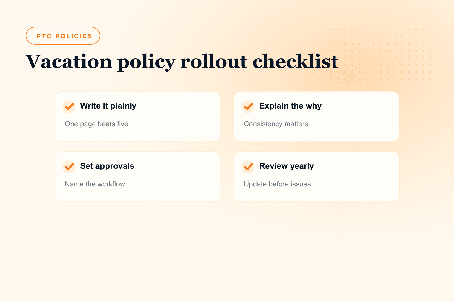 Vacation policy rollout checklist for small teams